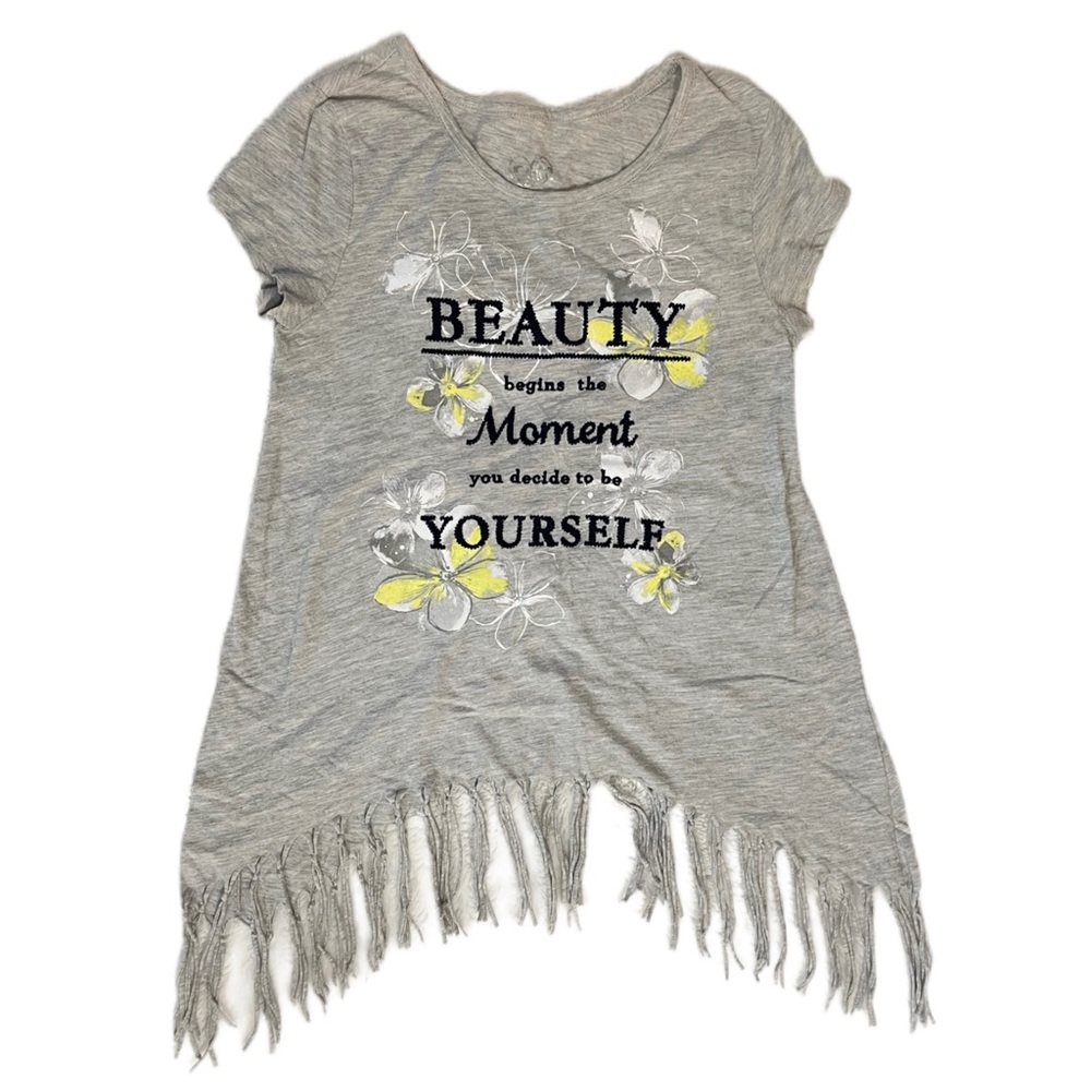 💖👚JUSTICE BEAUTY BEGINS THE MOMENT YOU DECIDE TO BE YOURSELF FRINGE TEE👚💖